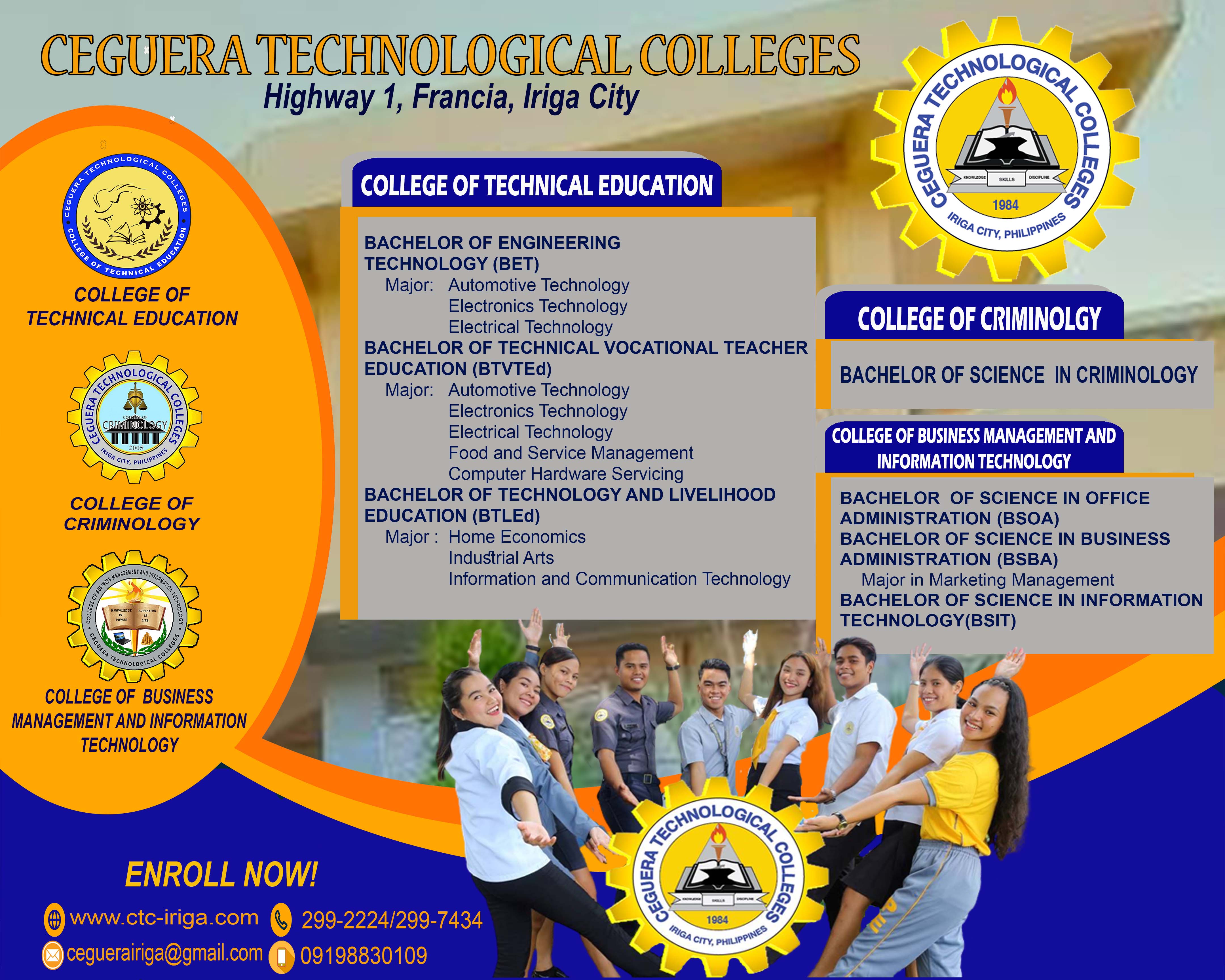 Enroll Now at Ceguera Technological Colleges!